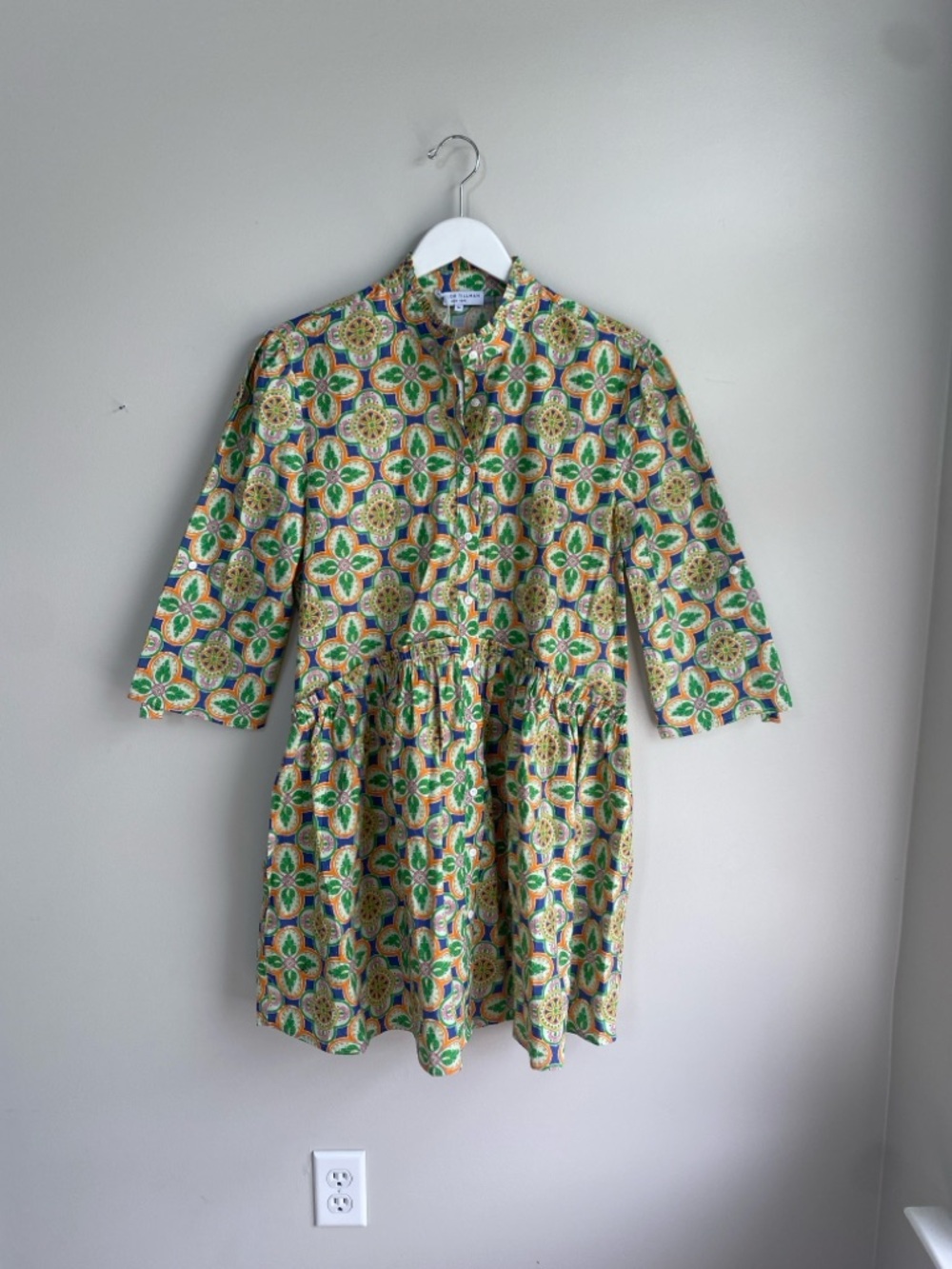 Taylor Tillman Mosaic Tile Cotton Poplin Boho Dress